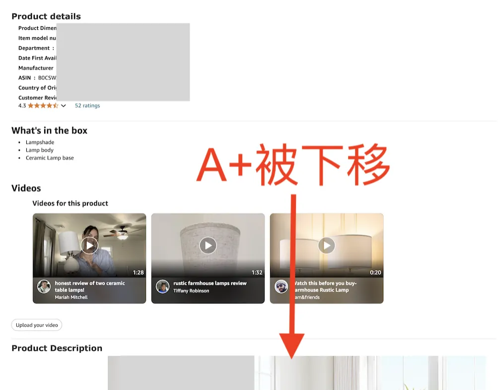 亚马逊前端页面大改版,A+五点描述位置大幅下调!